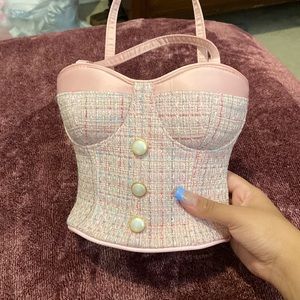 Pink bustier bag